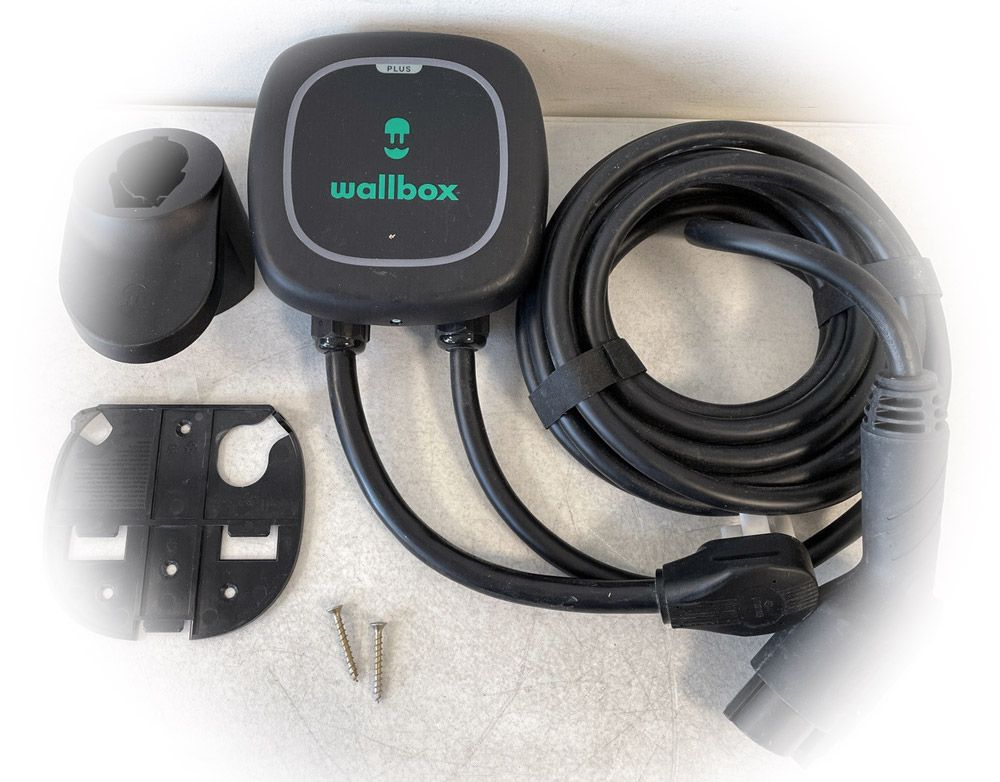 Wallbox Pulsar Plus Level 2 EV Charger (240 Volt, 25ft Cable, 40 Amp) NEMA 14-50 Plug, Bluetooth, WiFi, Indoor/Outdoor