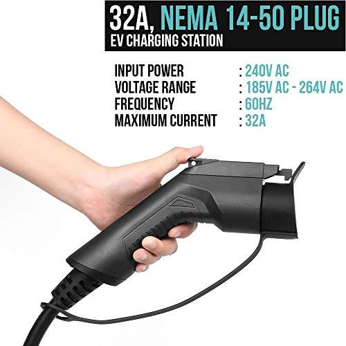 Lectron NEMA 14-50 Level 2 EV Charger for J1772 EVs 240V 32 Amp with 15ft Extension Cord & J1772 Cable 