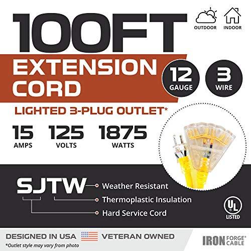 IRON FORGE CABLE Iron Forge 3 Outlets 10-Gauge Extension Cable 10