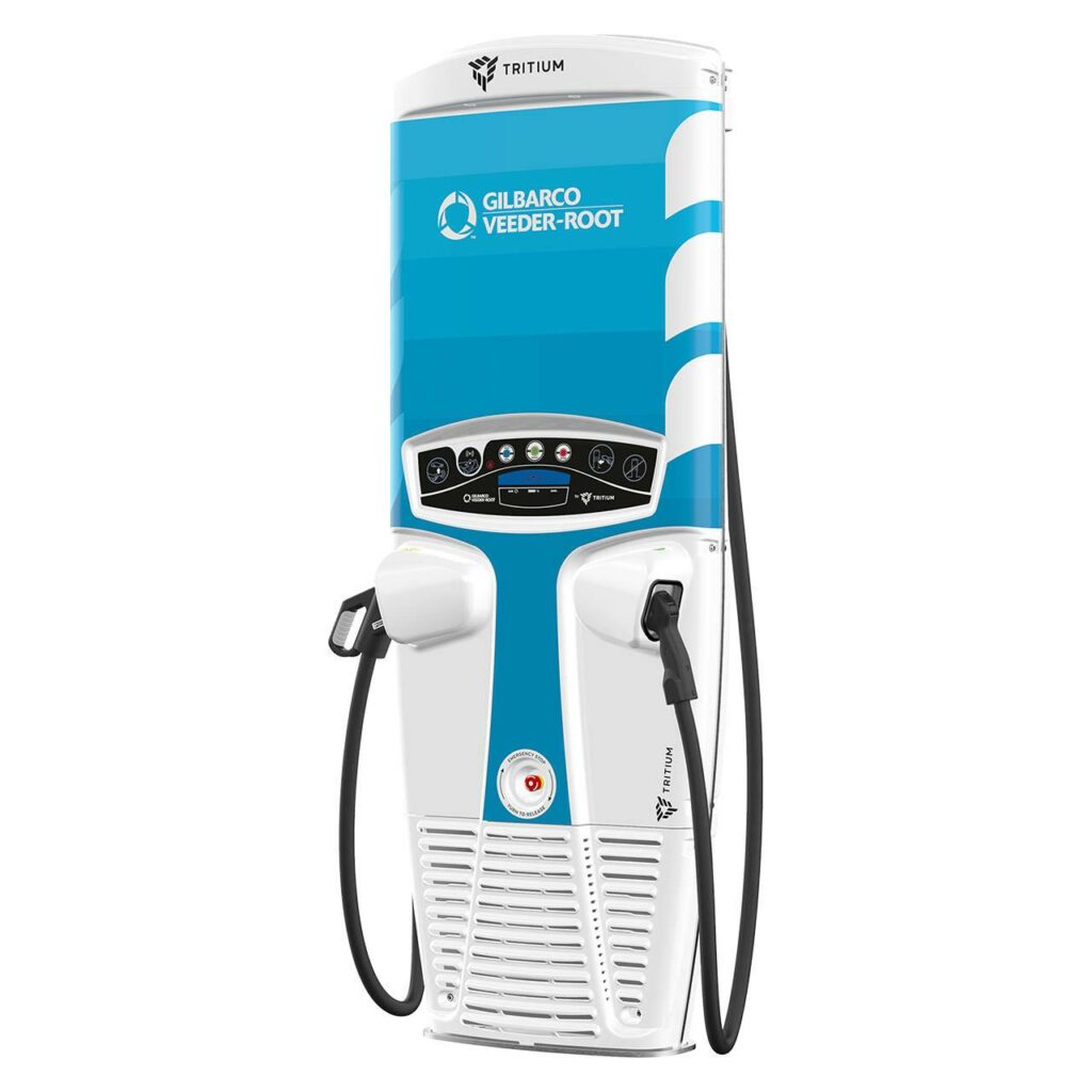 Gilbarco Tritium RT50 DC Charging Stations, Fast Charge Dual EV • EV Adept