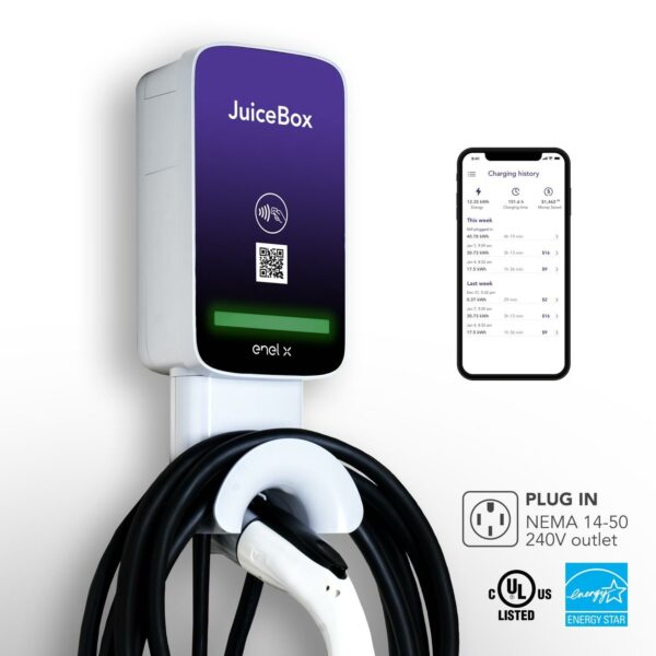 JuiceBox Pro 40 Hardwired Commercial Charging Station (40 Amp, 240 Volt, 25ft Cable), WiFi