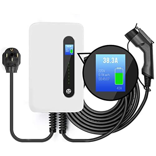 20ft Cable astoneves Level 2 EV Charger 240V 40A APP Control Electric Vehicle Smart Charging Station Wallbox with Type 1 & NEMA 14-50 Plug for SAE J1772 Standard Cars 