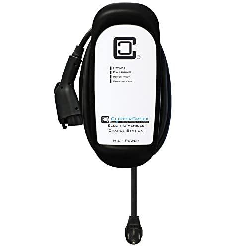 ClipperCreek Level 2 EV Charging Station 7.7 kW (240 Volt, 25ft/7.62m Cord, 40 Amp) NEMA 14-50 Plug, Made in USA, Indoor/Outdoor