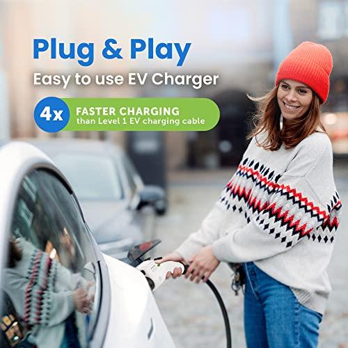 Team 1EV 16 amp & Fast 40 amp Level 1 & 2 Electric Vehicle Portable Smart  Chargers