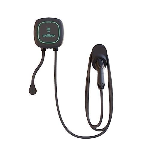 Wallbox Pulsar Plus 9.6kW Level 2 EV Charging Station (240 Volt, 25ft/7.62 Cord, 40 Amp) NEMA 14-50 Plug & Hardwired, Bluetooth, WiFi, Indoor/Outdoor