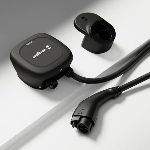 Wallbox Pulsar Plus 9.6kW Level 2 EV Charging Station (240 Volt, 25ft/7.62 Cord, 40 Amp) NEMA 14-50 Plug & Hardwired, Bluetooth, WiFi, Indoor/Outdoor